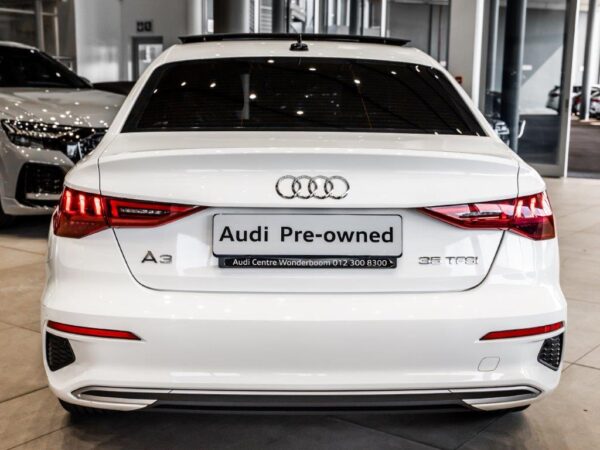 Audi A3 Sedan 35 TFSI showcasing its modern design and advanced technology features.