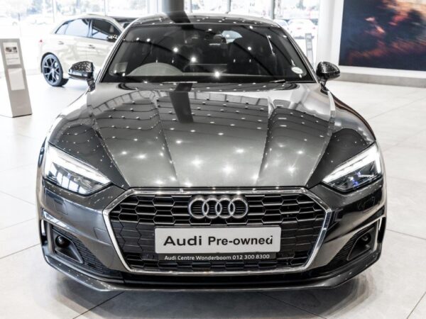 Audi A5 Sportback 40 TFSI in a sleek silver finish, showcasing its modern design and advanced technology features.